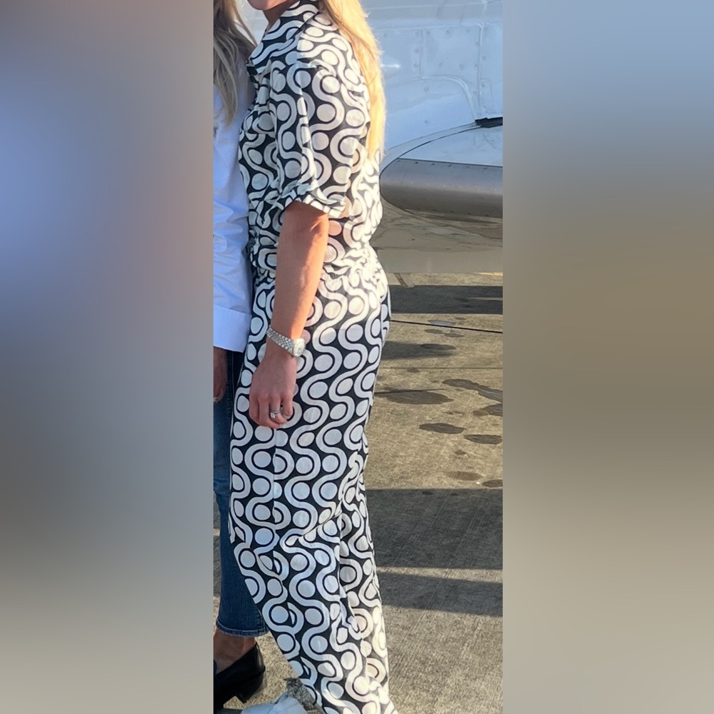 Zara Black and White Patterned Pant Set